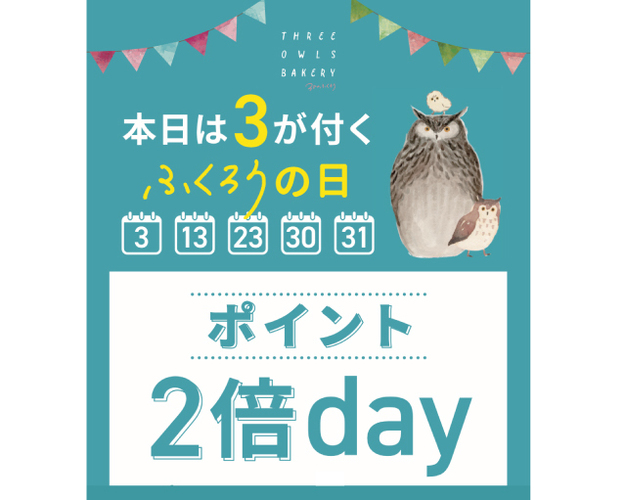 3匹のふくろう　ポイント2倍