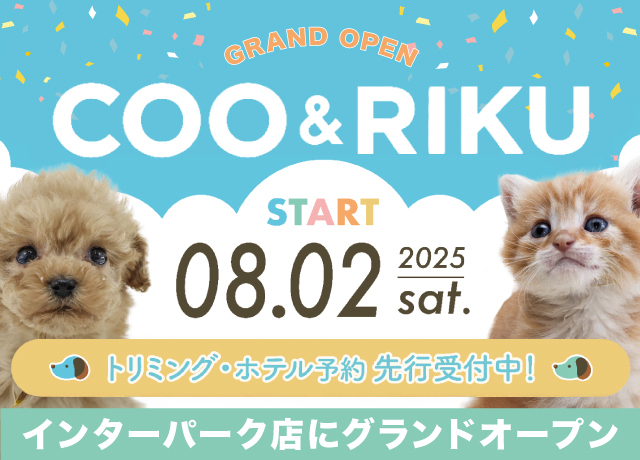 ペットショップCoo&RIKU グランドオープン
